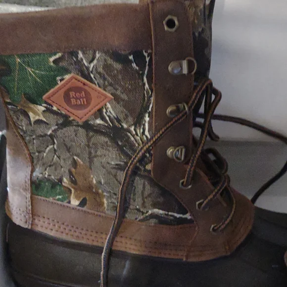 Red Ball vintage camo steel shank boots duckbill 14 insulated hunting trail y2k - Picture 3 of 15